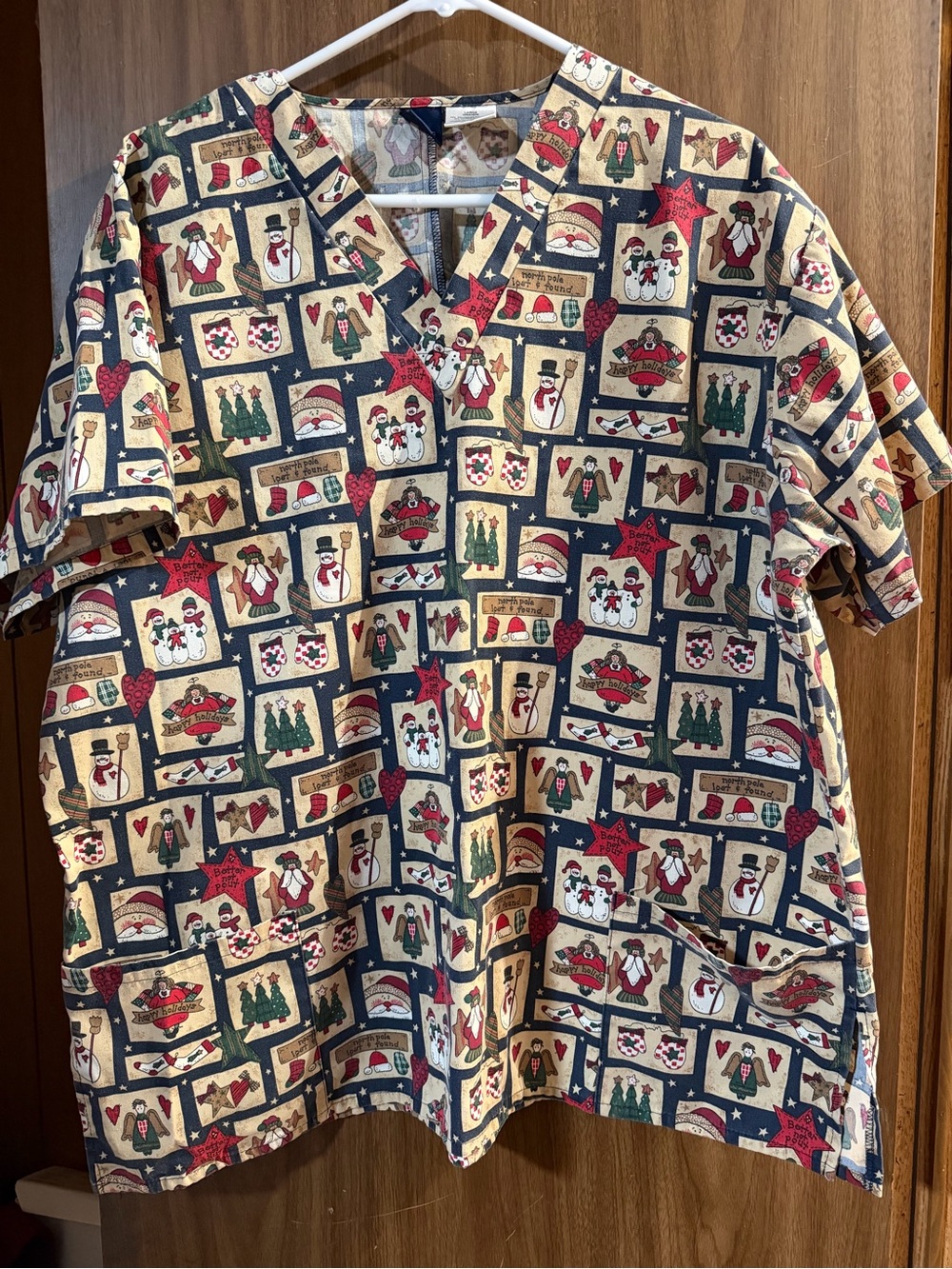 Basic Edition woman’s large Christmas scrub top